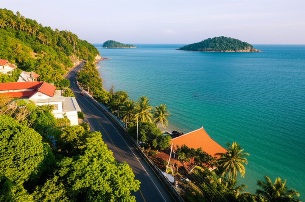 Coastal road in Koh Samui
